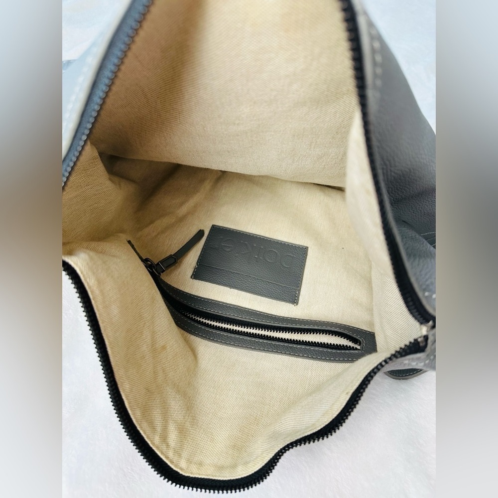 Botkier Gray Pebbled Leather Chelsea Convertible Hobo Backpack or Shoulder Bag - Picture 9 of 12